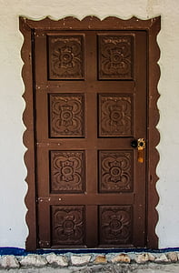 dveře, tradiční, moldavština, dřevěný, přední dveře, dům, vchod