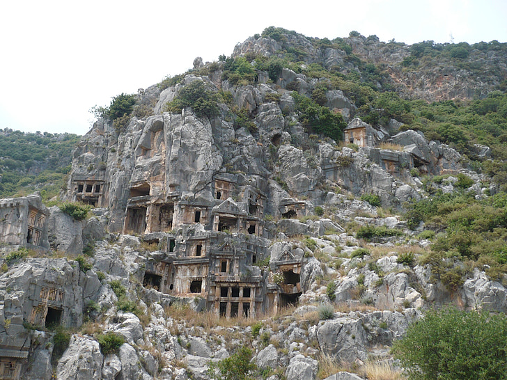 berg, graven, Turkije, crypt