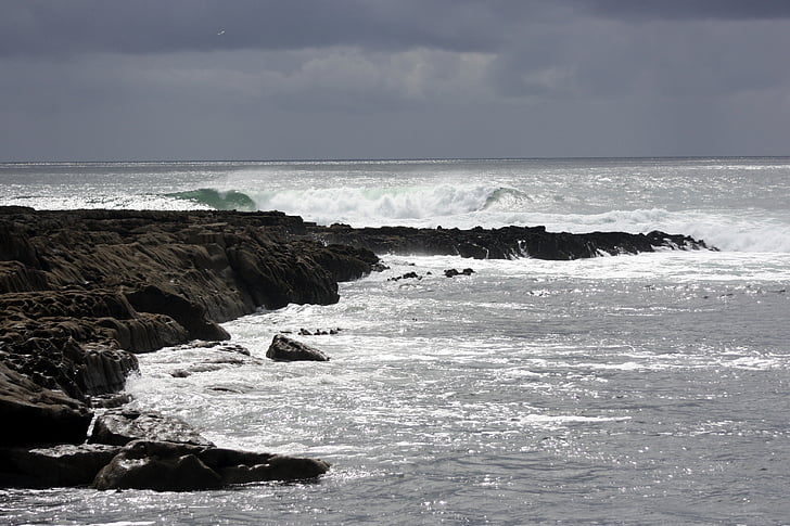 Escocia, mar, rocas, ondas, naturaleza, Océano, paisaje