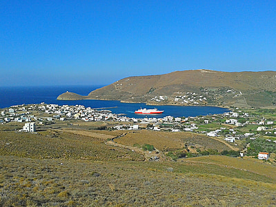 port, ferry boat, ferry, ship, island, port town, greece