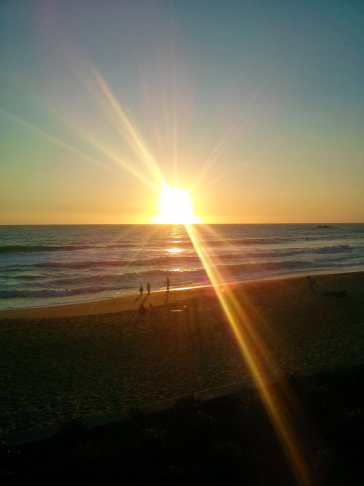 naplemente, táj, Chile, Beach, óceán, az emberek, tenger