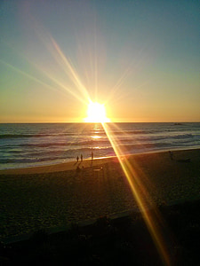 Sunset, landskab, Chile, Beach, Ocean, folk, havet