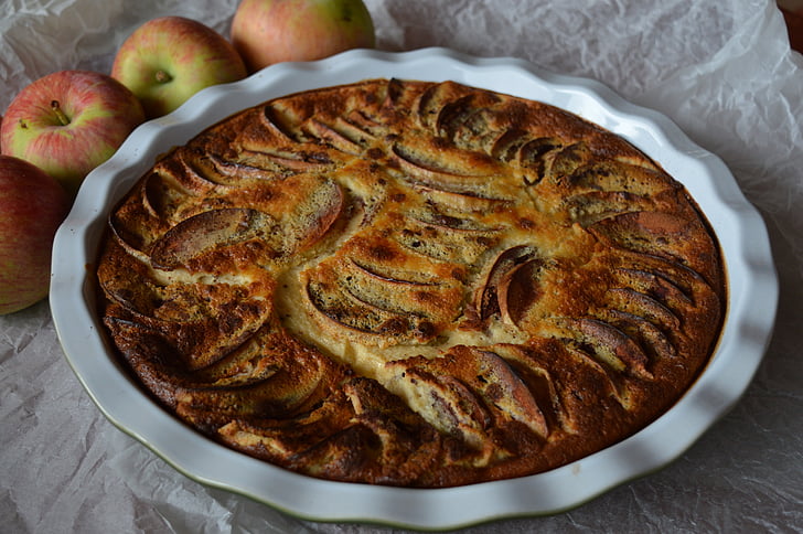 elmalı turta, elma, pasta, Gıda, tatlı, pasta, pişmiş