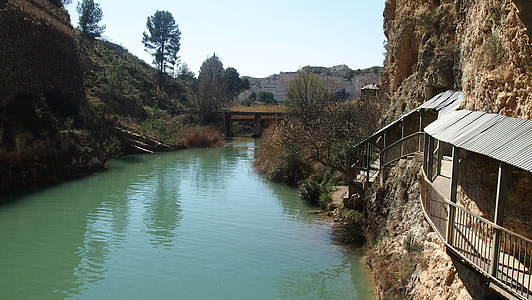 jõgi, metallist catwalk, : Hellín, kahur almadenes, Matkamine, loodus