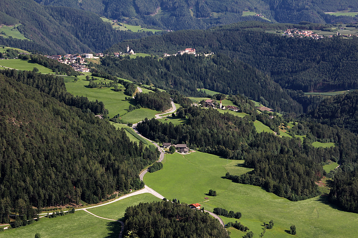 montagnes, village, alpin, Tyrol, ALM, Italie