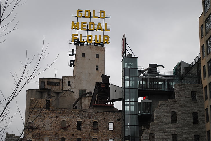 aukso metalo miltų, Minneapolis, Minesota, pastatas, miesto centras, Architektūra, orientyras