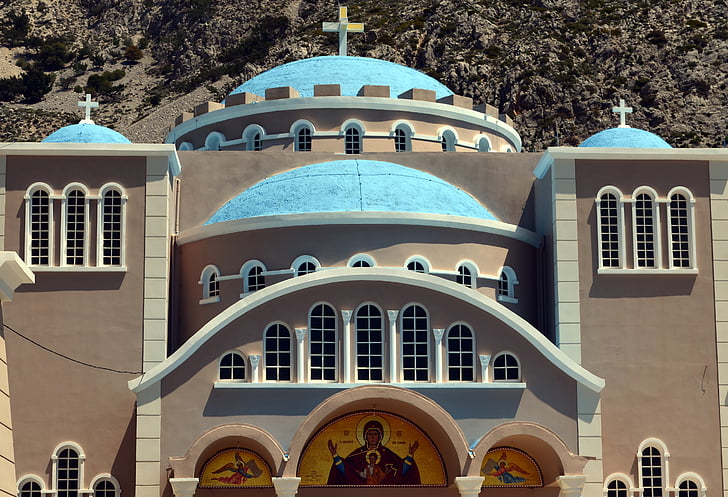 Creta, Mosteiro, Mosteiro de agios nikolaos, Grécia, edifício, arquitetura, férias