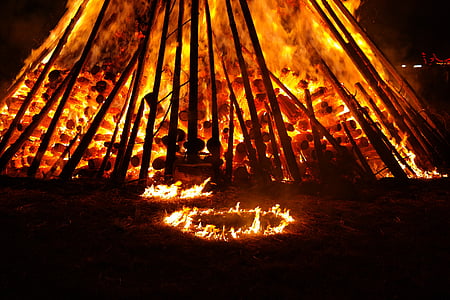 ogień, ogień dzielnic, gorąco, ciepła, palić, płomień, Noc Świętojańska