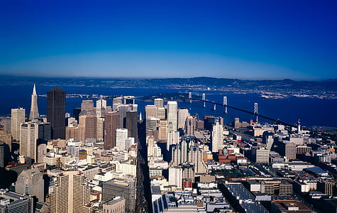 Σαν Φρανσίσκο, πόλη, αστική, κτίρια, ουρανοξύστες, Transamerica pyramid, στον ορίζοντα