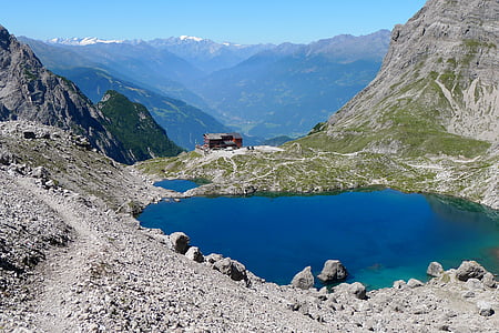 montañas, Bergsee, paisaje, naturaleza, Refugio de montaña, Tirol del este
