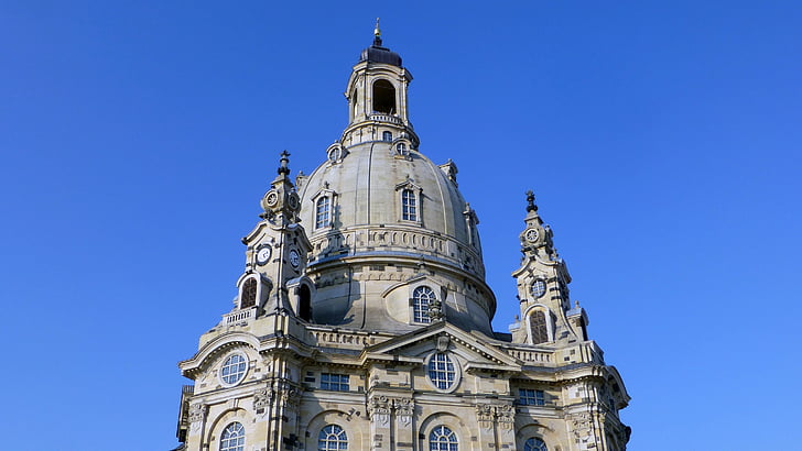 Dresden, Sachsen, Frauenkirche, tornet, byggnad, kyrkan