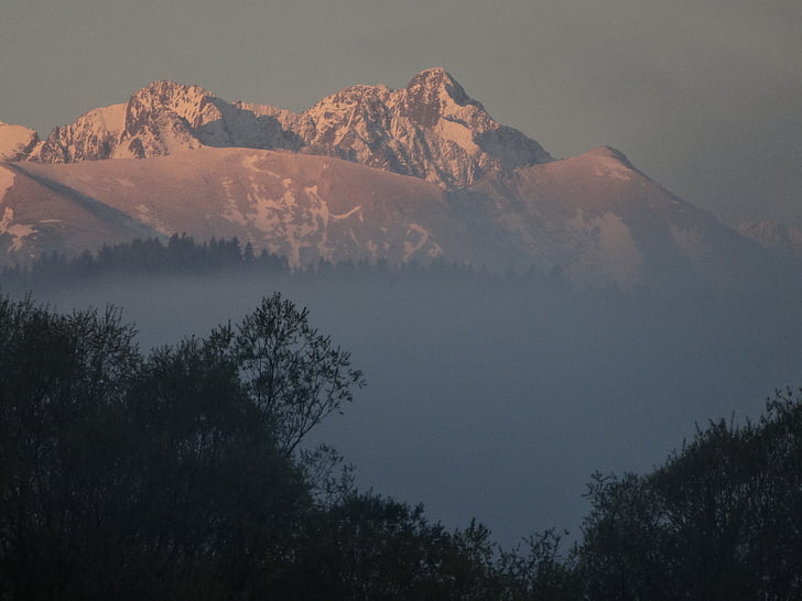 Tatry, Polsko, Západ slunce, krajina