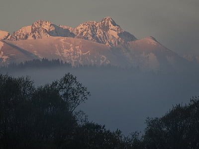 tatry, poland, sunset, landscape