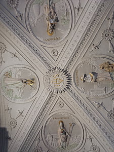 plafond en stuc, Église, couverture, gothique, art, bâtiment, ornement