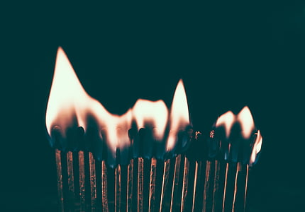 Burn, oheň, plameň, svetlo, zápasy, napaľovanie, teplo - teplotu