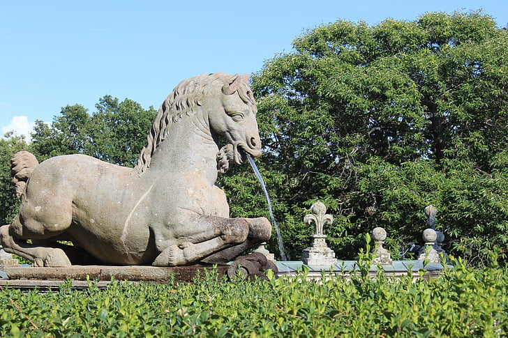 caprarola, lazio, italy, horse, statue, monument, equestrian statue