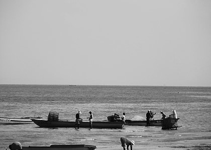 vene, Beach, kalastusvene, Kalastus, Mar, kalastajat