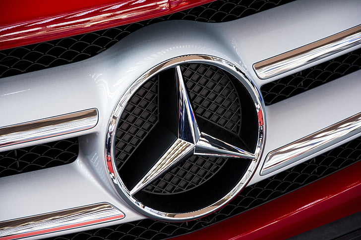 Mercedes, logotipo, coche, estrella, tapacubos, automóvil, cromo