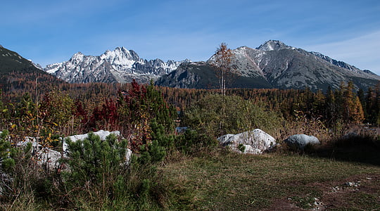 thành phố Vysoké tatry, dãy núi, Slovakia, Tatry, mùa thu, Panorama, Quốc gia