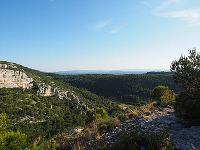 krasové územie, kras, Rock, Francúzsko, Provence, Fontaine-de-vaucluse, skalné steny