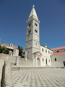 Malí losin, Iglesia, Torre, Croacia, arquitectura, Europa, ciudad
