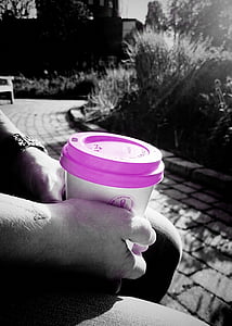 Kaffee, rosa Schleife, Brustkrebs, Kaffee-Pause