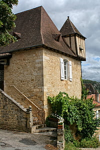 Franciaország, Dordogne, Périgord, ház, építészet, épület külső, régi