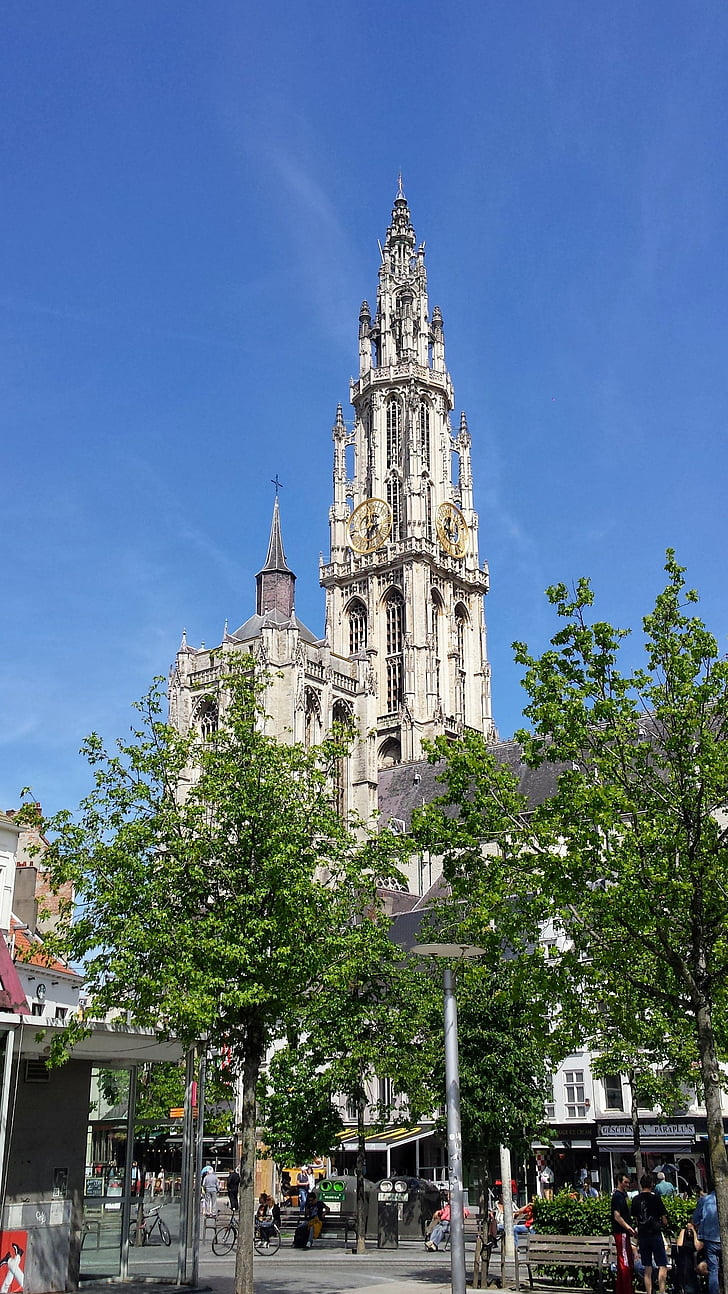 Katedral, Antwerp, Menara Bunda, arsitektur, tempat terkenal, Gereja, Inggris