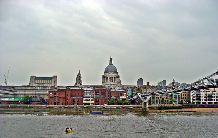 Millennium-híd, London, Tate, Múzeum, emlékmű, város, Anglia