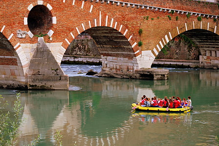 Napihljivi, vrstice, kamniti most, Verona, Adige, reka, spomenik