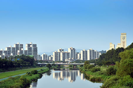 tancheon, apartments, town, gil, harmony, landscape