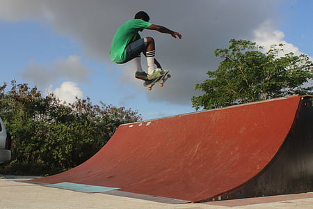 skateboarder, african american, sports, action, lifestyle, active, people