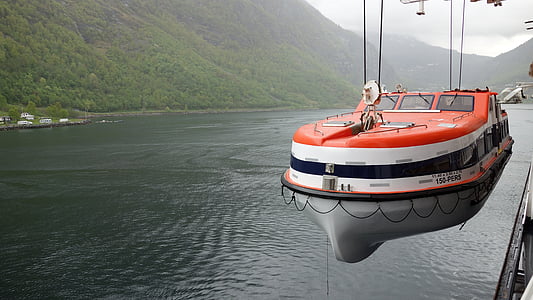 záchranný čln, vody, bezpečnosť, loďou, Orange