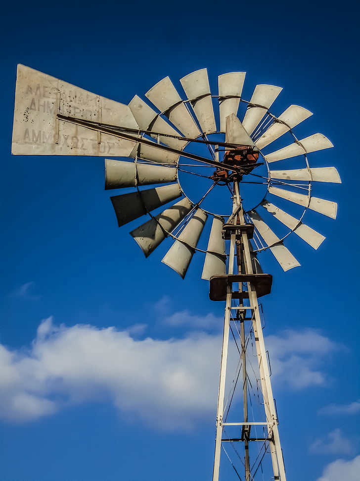 cyprus, windmill, water