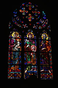 Kirche, Wahrzeichen, Paris, St., Buntglas-Fenster, Tourismus