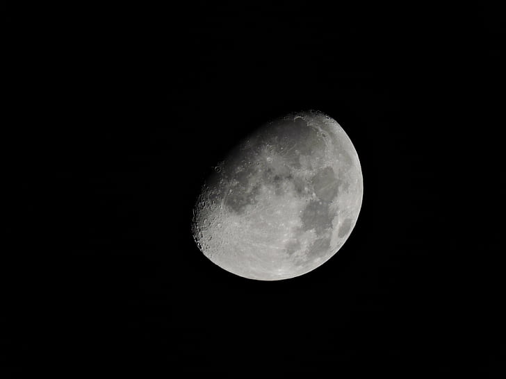 φεγγάρι, τριών τετάρτων φεγγάρι, άσπρο φεγγάρι, Αστρονομία, φως του φεγγαριού, Cosmos, διανυκτέρευση