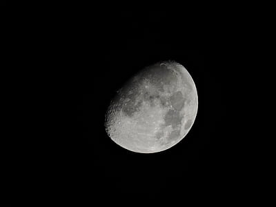 mėnulis, Trys ketvirtį mėnulis, baltas mėnulis, Astronomija, mėnesiena, Kosmosas, naktį