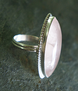 Rose quartz, kristal, roza, srebrna, kovine, nakit, dragulj