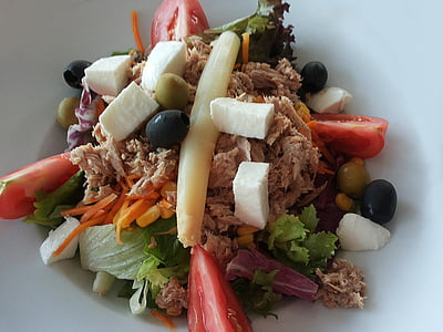 salade, tonijn, asperges, eten, m, voedsel, koken