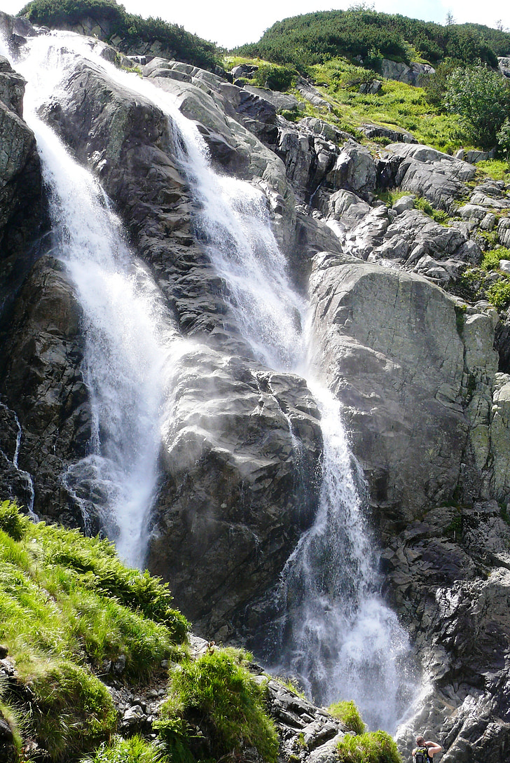 waterfall, tatry, nature, landscape, rock