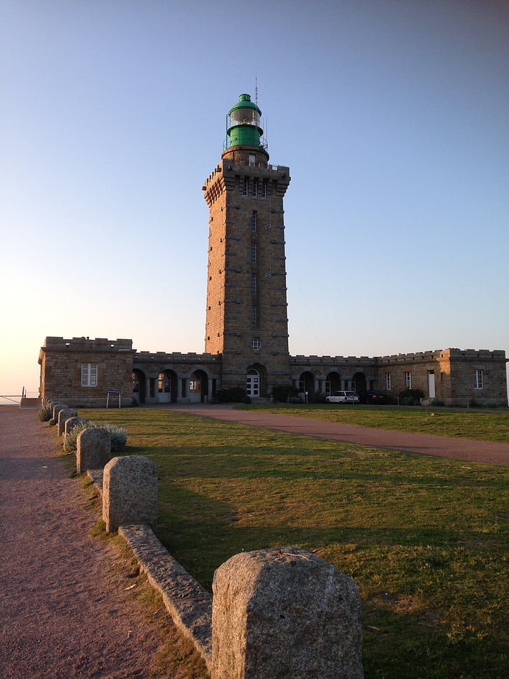 Lighthouse, havet, Bretagne, landskap, sidor