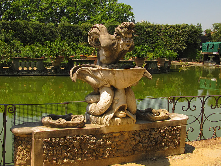 Florencie, boboligarten, socha Neptuna