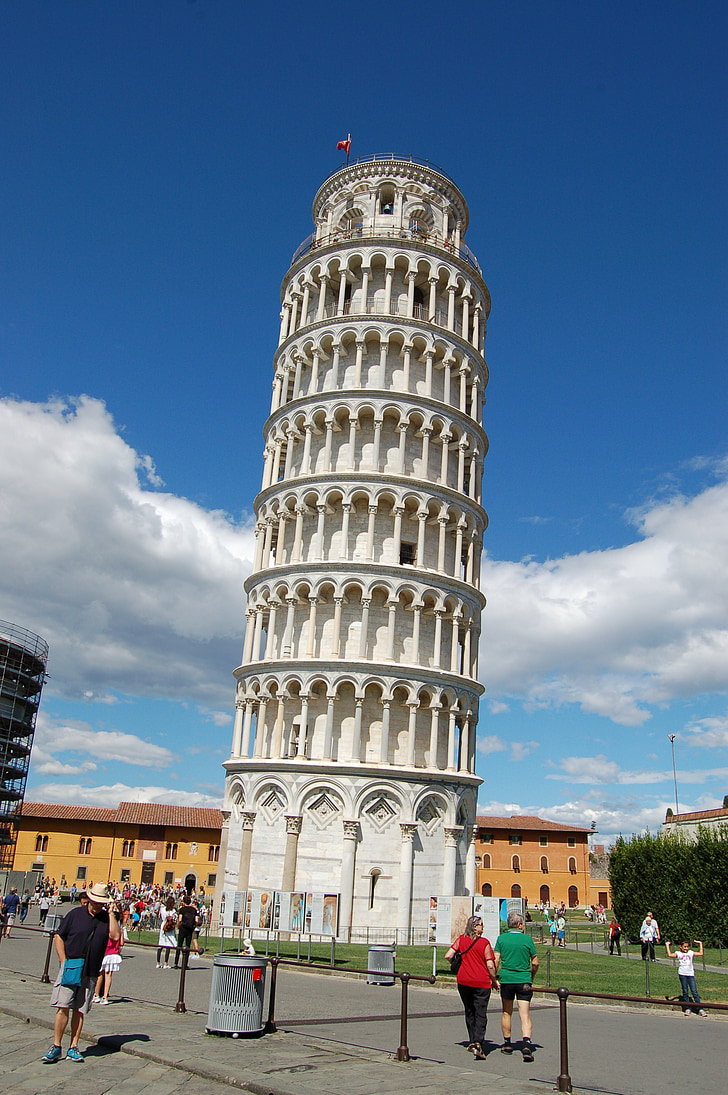 italy, pisa, tower, leaning tower, architecture, columnar, church
