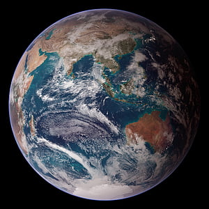 Zemlja, globus, Svet, vzhodni polobli, prostor, krogla, modra