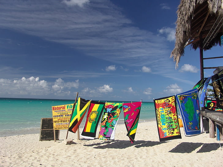 platja, vacances, barra, tovallola, Jamaica, recuperació, imatge de fons