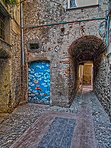 Albenga, Piazza, Piazza, Italia, Liguria, porta, pittura
