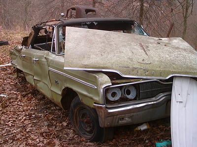 car, junk, retro, metal, rust, derelict, steel