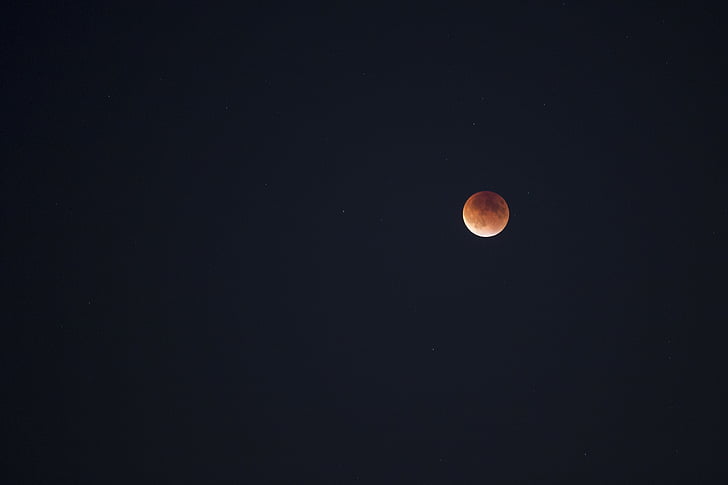 must, vere moon, täiskuu, Lunar eclipse, Moon, öö, taevas