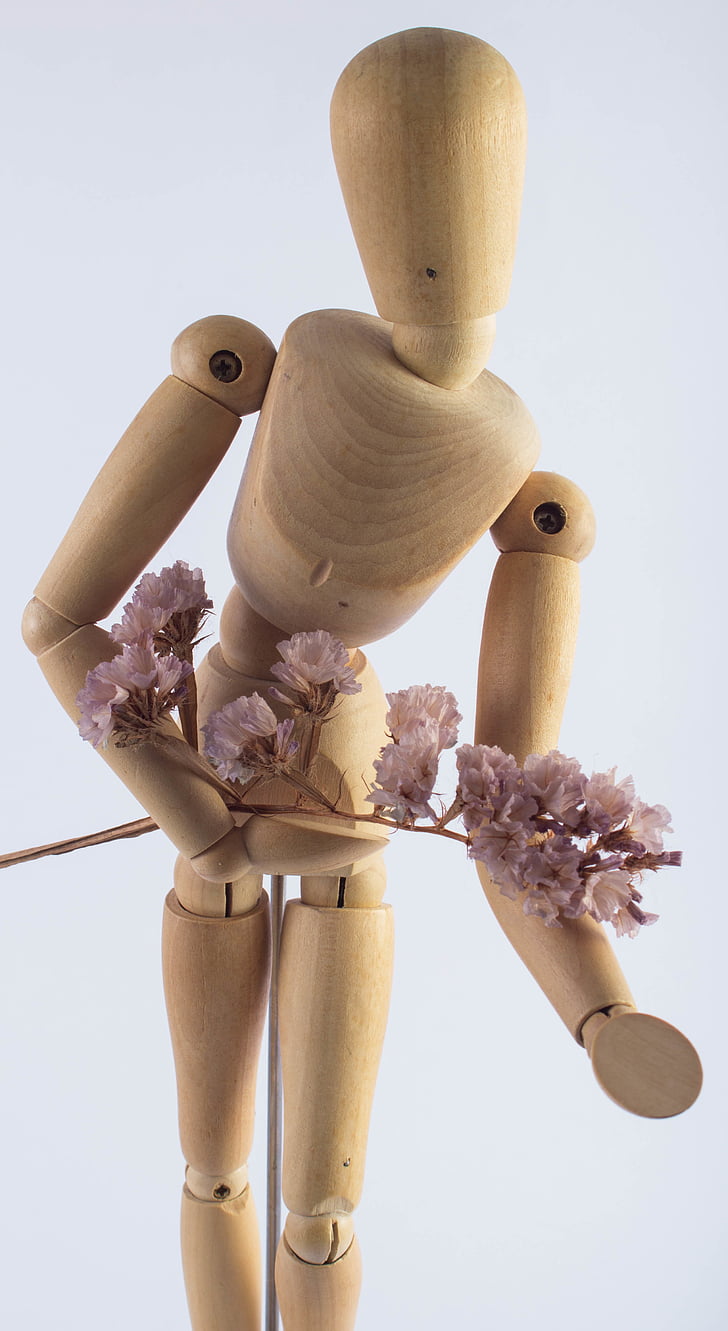 detail, dolls, flowers, puppet, wood