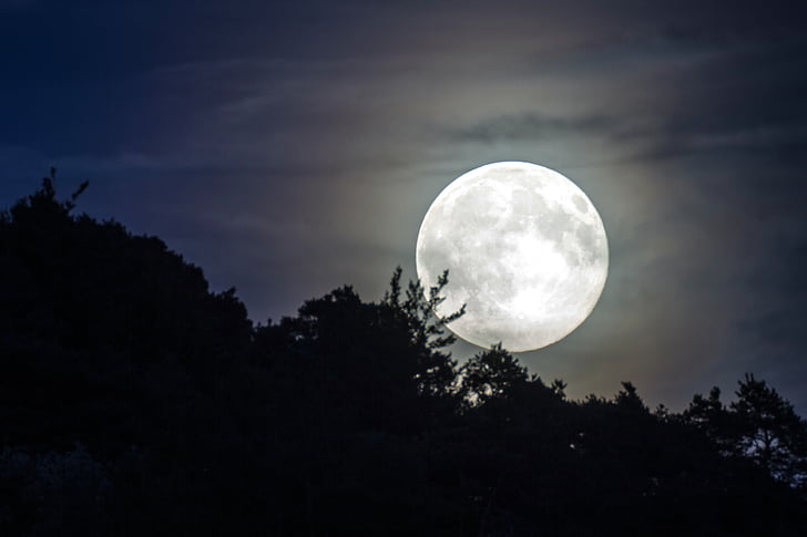 večer nebo, mesečini, luna, razpoloženje, nočnega neba, abendstimmung, super luna